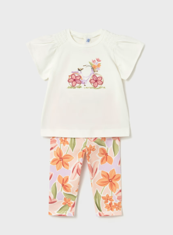 Mayoral Applique Top & Flower Leggings Set Style 1747 - Blossom